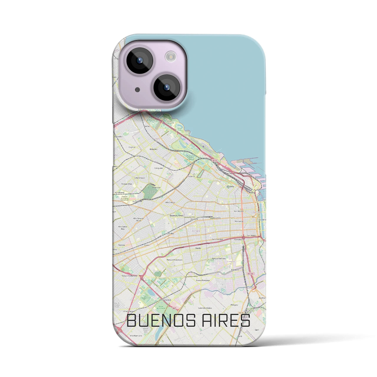 【ブエノスアイレス】地図柄iPhoneケース（バックカバータイプ・ナチュラル）iPhone 14 用