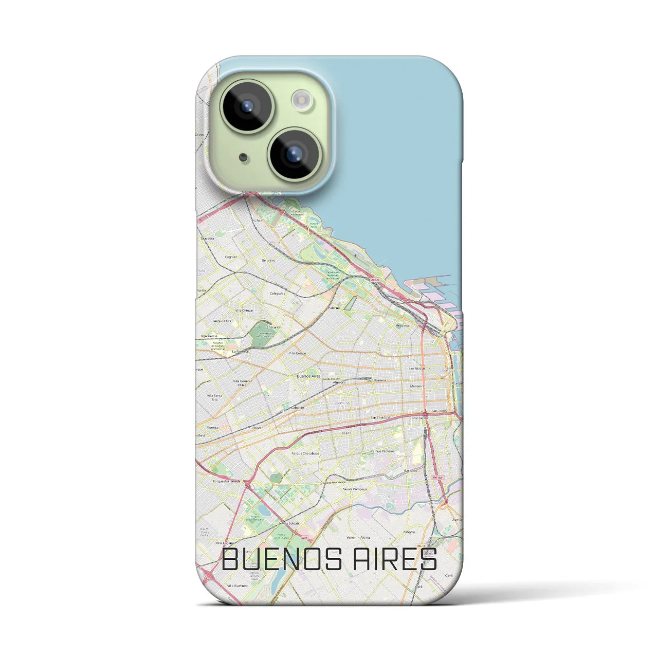 【ブエノスアイレス】地図柄iPhoneケース（バックカバータイプ・ナチュラル）iPhone 15 用