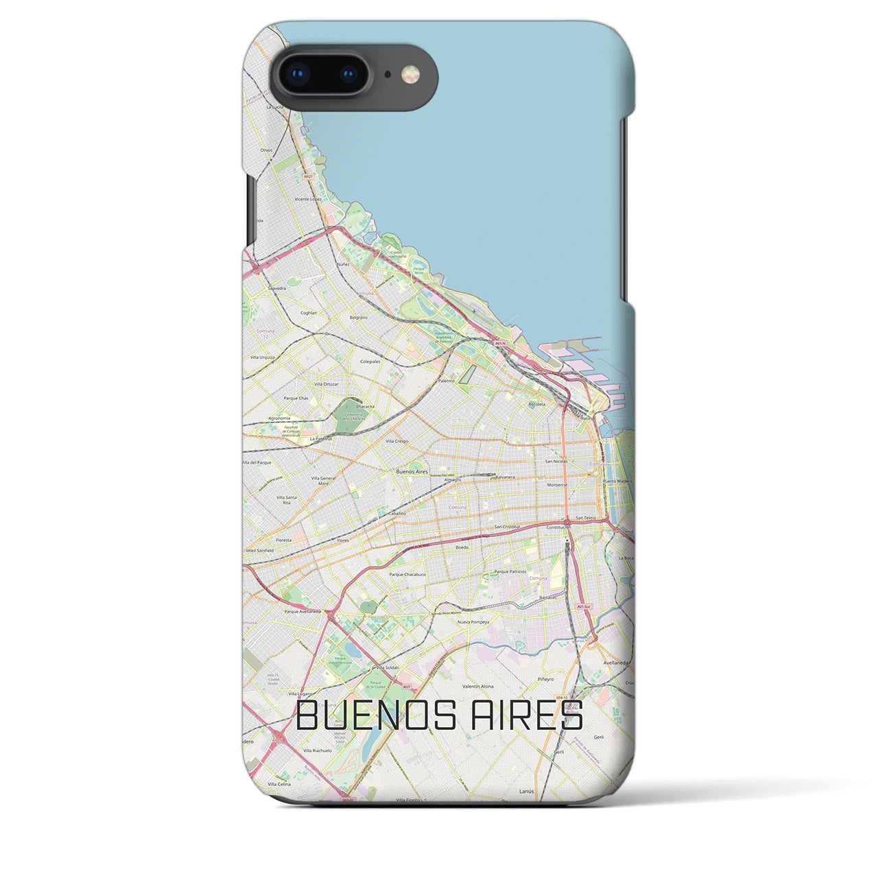 【ブエノスアイレス】地図柄iPhoneケース（バックカバータイプ・ナチュラル）iPhone 8Plus /7Plus / 6sPlus / 6Plus 用