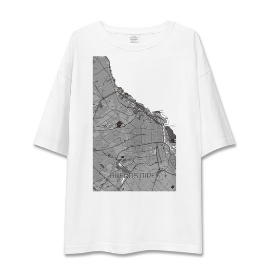 【ブエノスアイレス（アルゼンチン）】地図柄ビッグシルエットTシャツ
