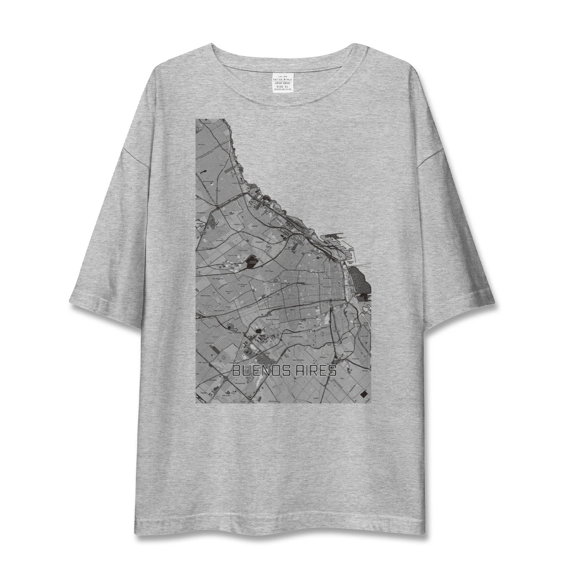 【ブエノスアイレス（アルゼンチン）】地図柄ビッグシルエットTシャツ