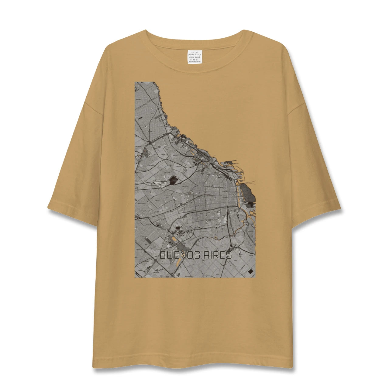 【ブエノスアイレス（アルゼンチン）】地図柄ビッグシルエットTシャツ