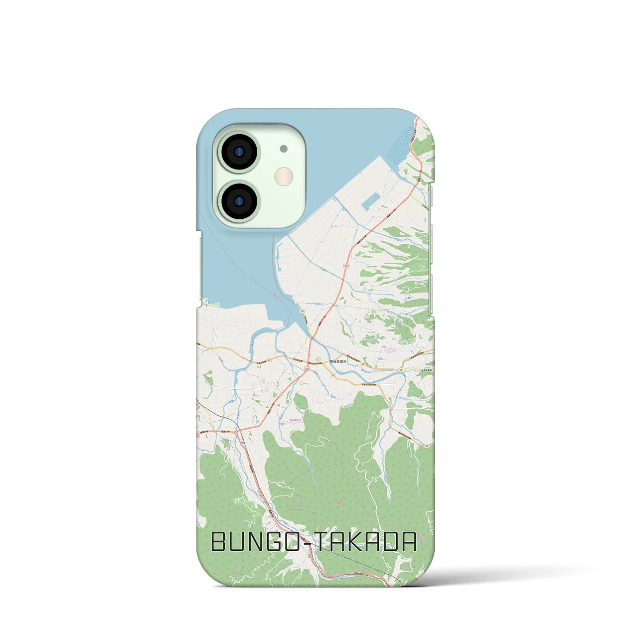 【豊後高田】地図柄iPhoneケース（バックカバータイプ・ナチュラル）iPhone 12 mini 用