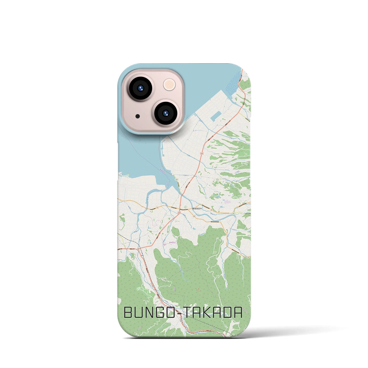 【豊後高田】地図柄iPhoneケース（バックカバータイプ・ナチュラル）iPhone 13 mini 用