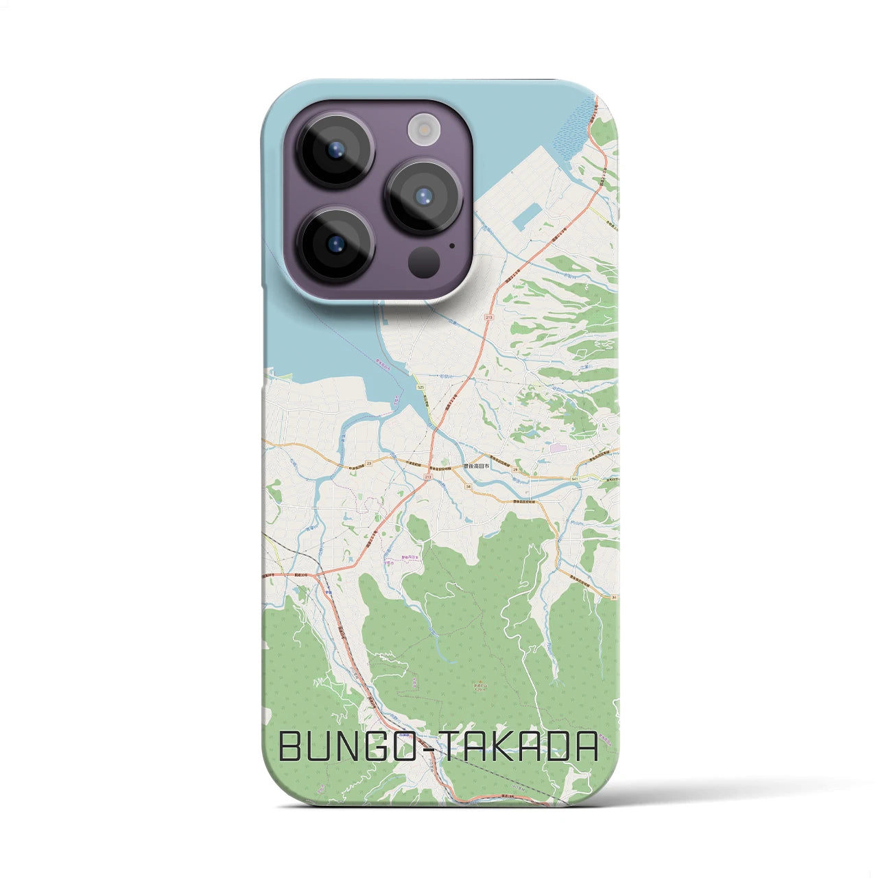 【豊後高田】地図柄iPhoneケース（バックカバータイプ・ナチュラル）iPhone 14 Pro 用