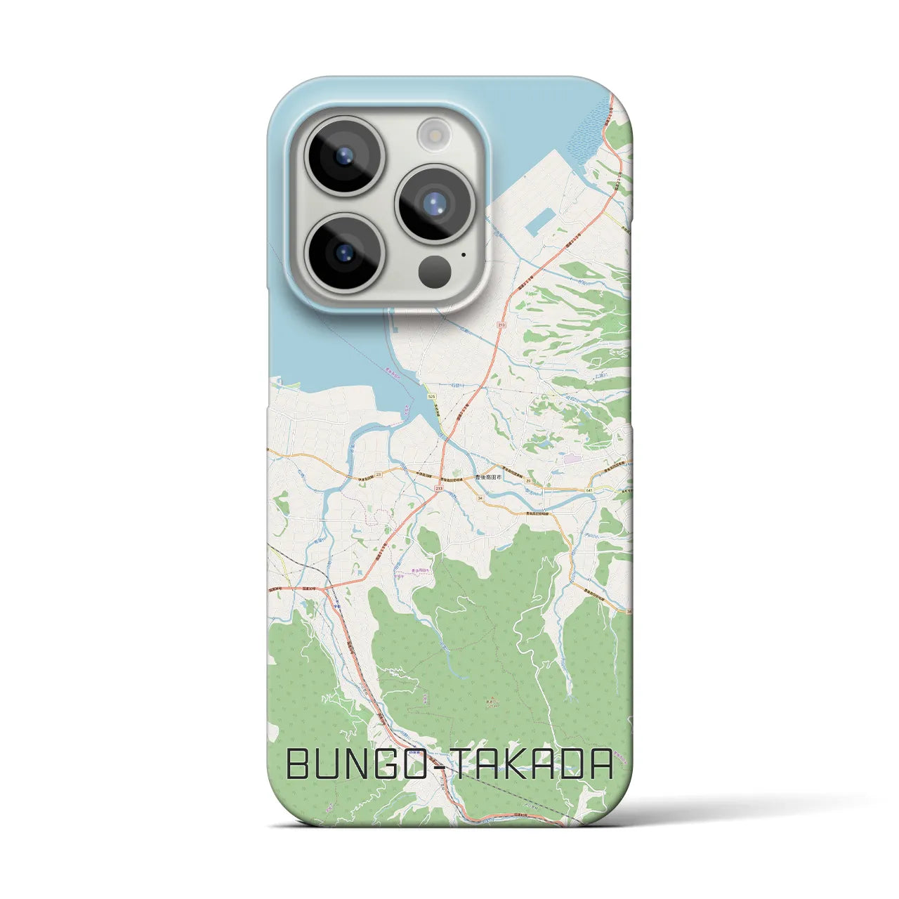 【豊後高田】地図柄iPhoneケース（バックカバータイプ・ナチュラル）iPhone 15 Pro 用