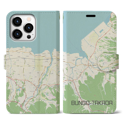 【豊後高田（大分県）】地図柄iPhoneケース（手帳タイプ）ナチュラル・iPhone 13 Pro 用