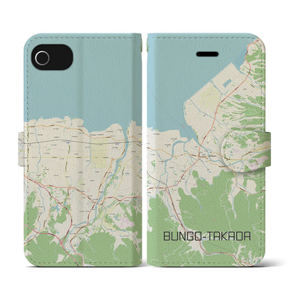 【豊後高田（大分県）】地図柄iPhoneケース（手帳タイプ）ナチュラル・iPhone SE（第3 / 第2世代） / 8 / 7 / 6s / 6 用