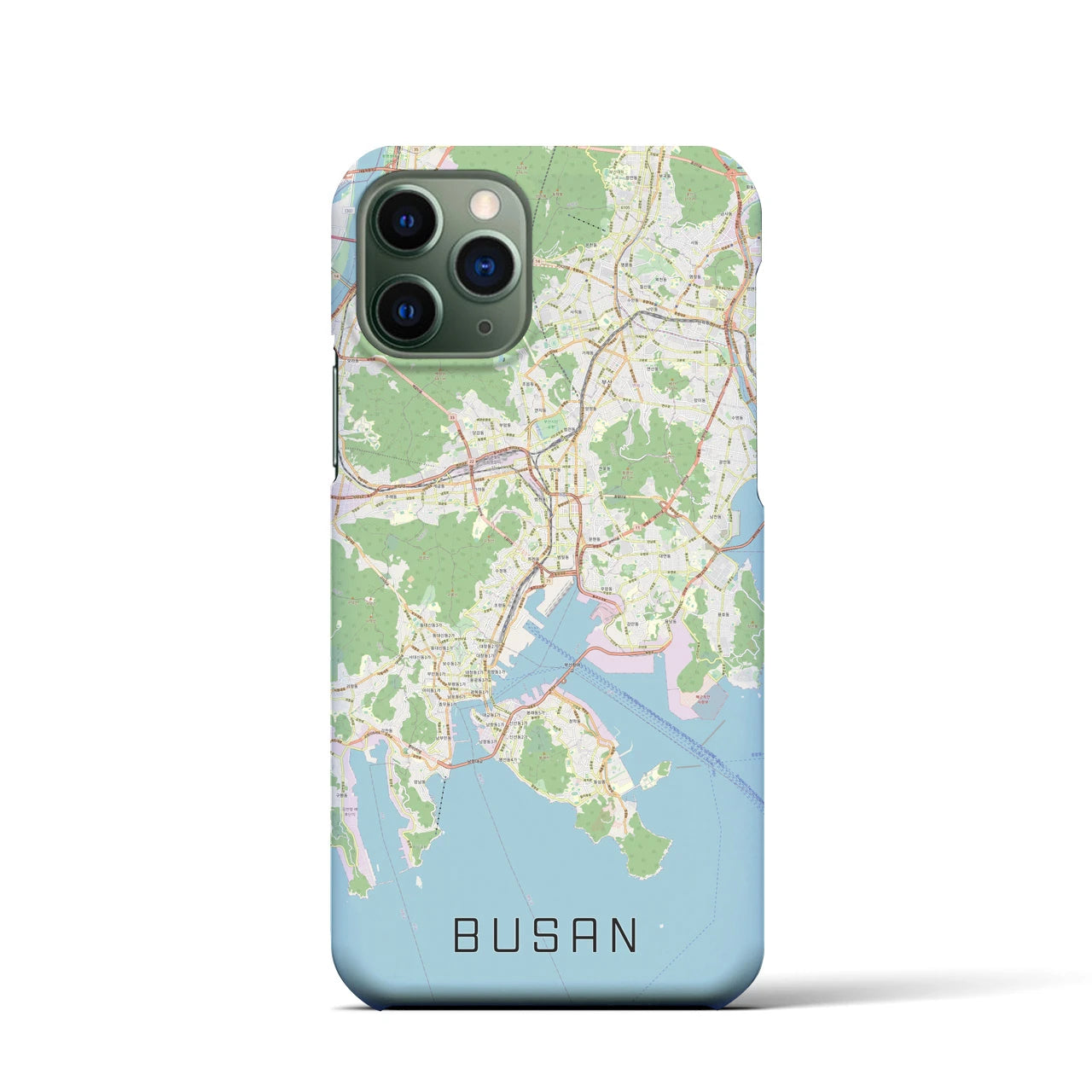 【釜山】地図柄iPhoneケース（バックカバータイプ・ナチュラル）iPhone 11 Pro 用