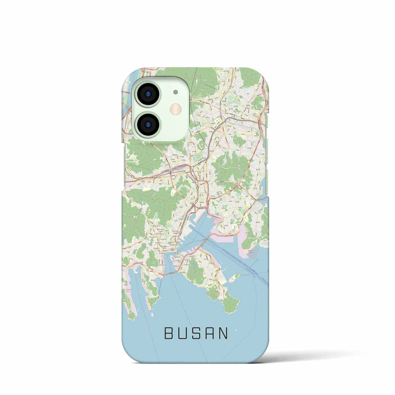 【釜山】地図柄iPhoneケース（バックカバータイプ・ナチュラル）iPhone 12 mini 用