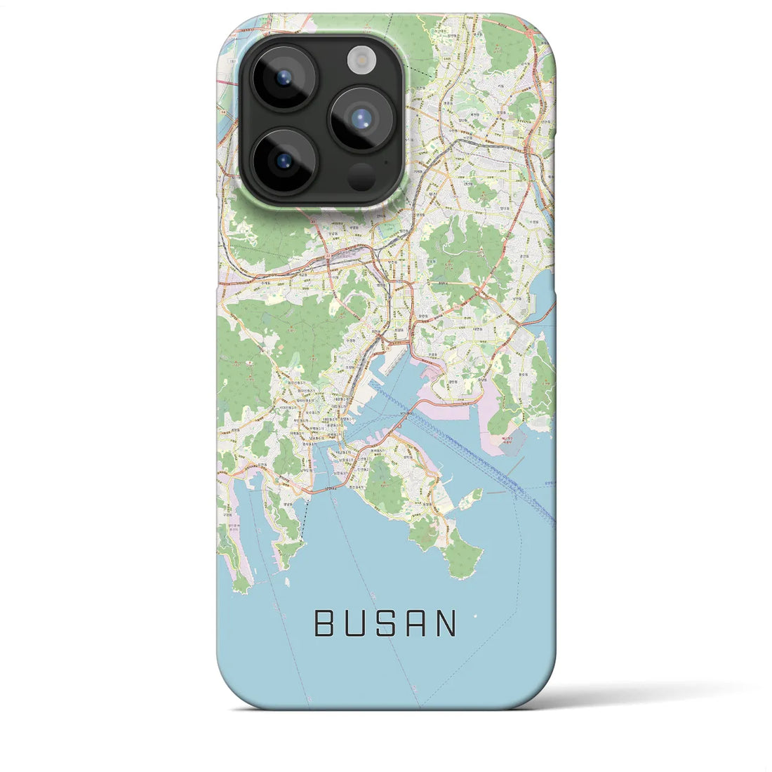 【釜山】地図柄iPhoneケース（バックカバータイプ・ナチュラル）iPhone 15 Pro Max 用