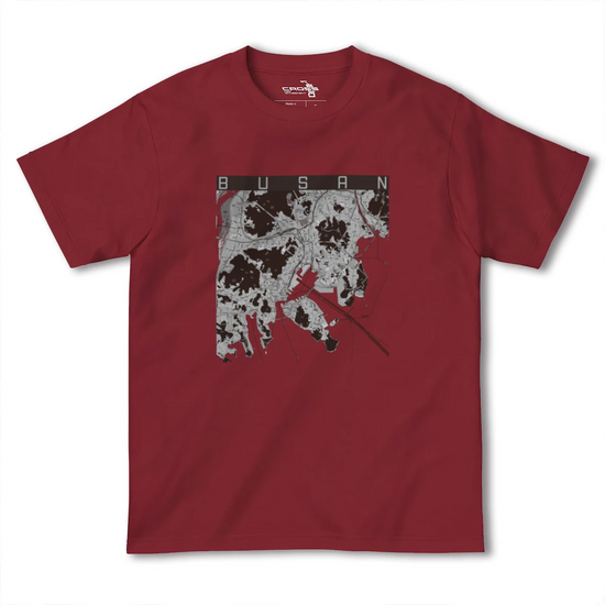 【釜山（韓国）】地図柄ヘビーウェイトTシャツ