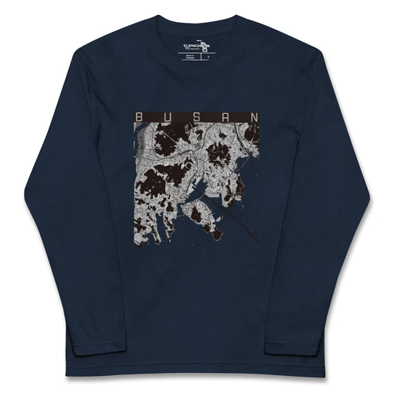 【釜山（韓国）】地図柄ロングスリーブTシャツ