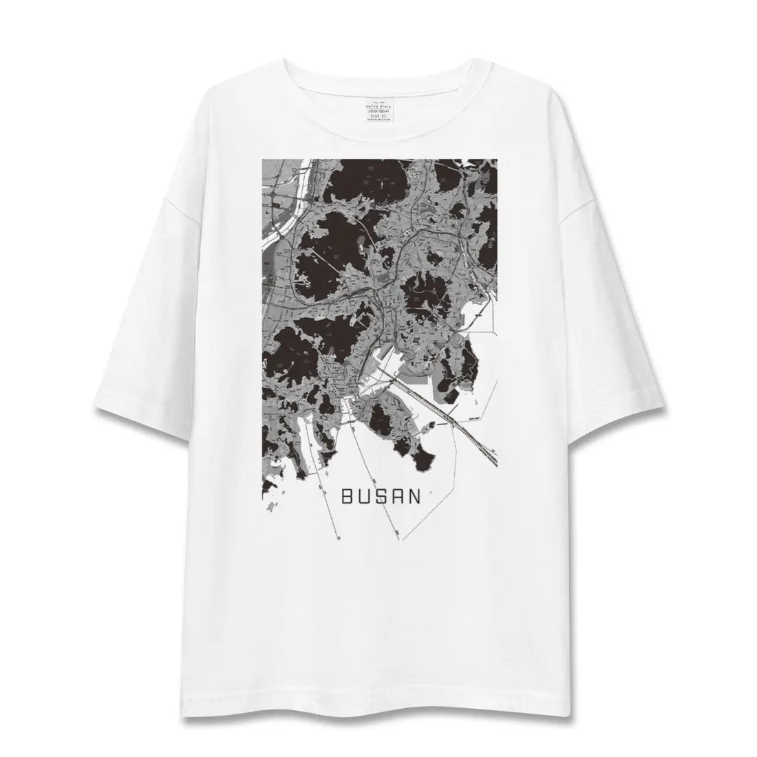 【釜山(韓国)】地図柄ビッグシルエットTシャツ