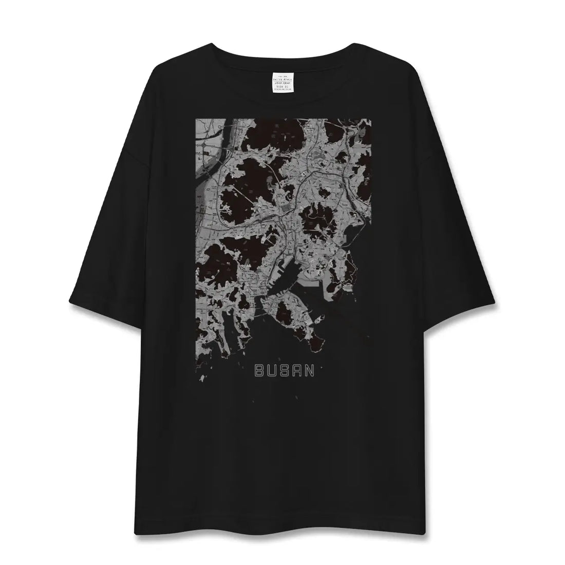 【釜山(韓国)】地図柄ビッグシルエットTシャツ