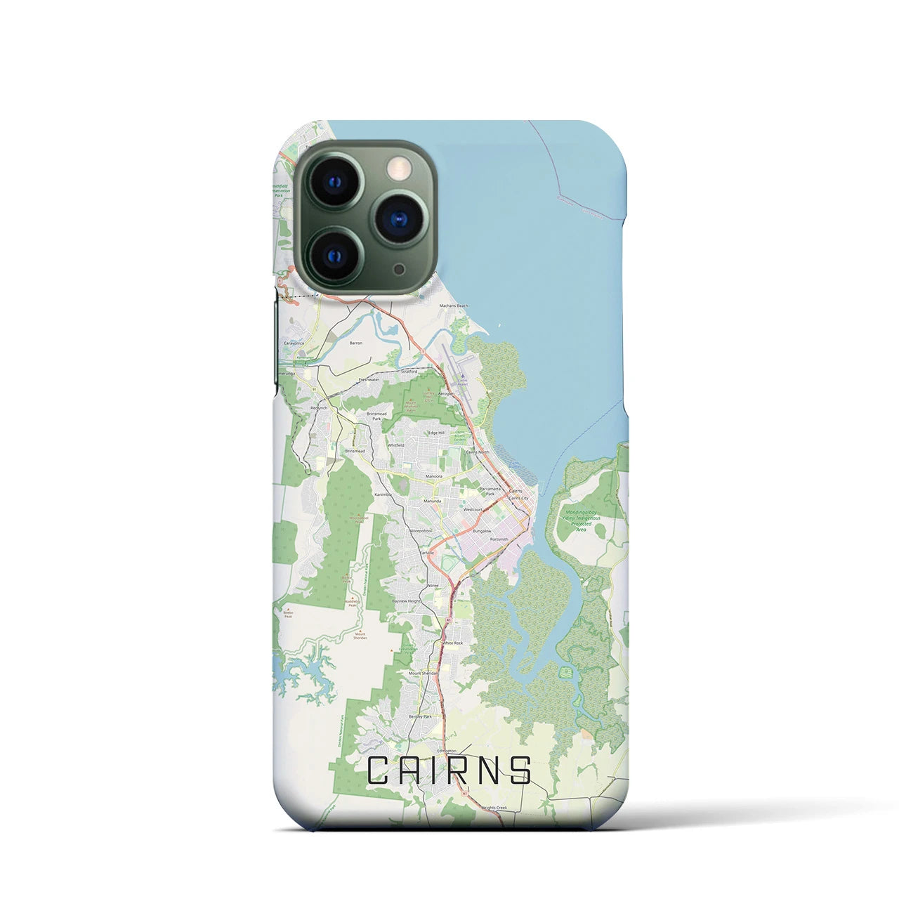【ケアンズ】地図柄iPhoneケース（バックカバータイプ・ナチュラル）iPhone 11 Pro 用