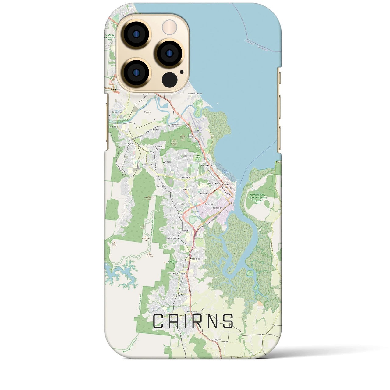 【ケアンズ】地図柄iPhoneケース（バックカバータイプ・ナチュラル）iPhone 12 Pro Max 用