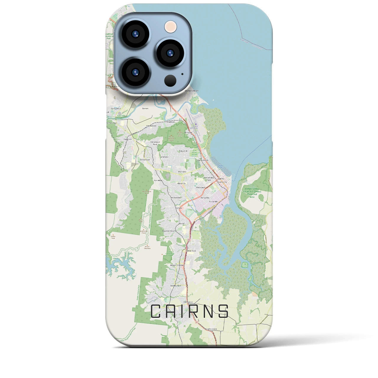【ケアンズ】地図柄iPhoneケース（バックカバータイプ・ナチュラル）iPhone 13 Pro Max 用