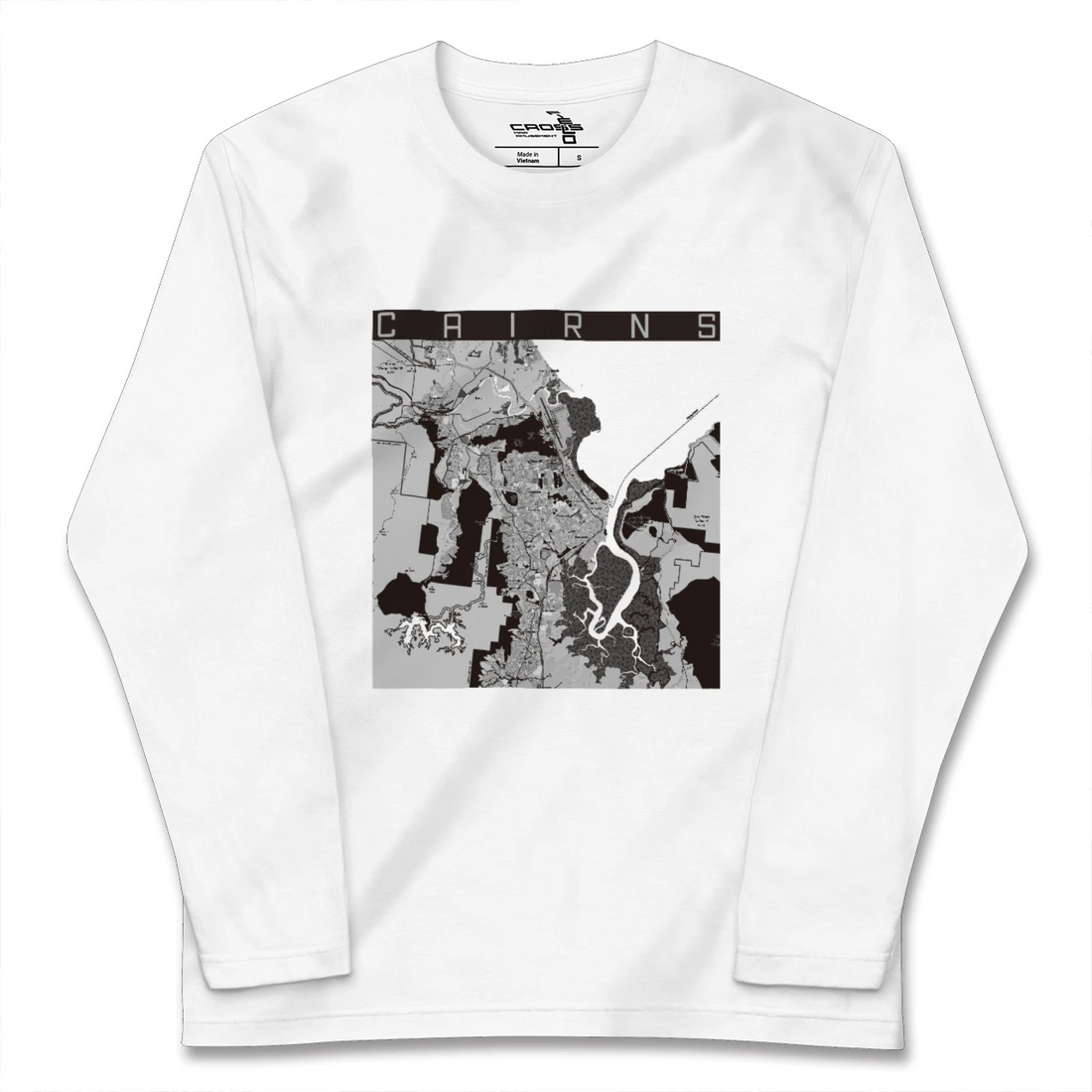 【ケアンズ(オーストラリア)】地図柄ロングスリーブTシャツ