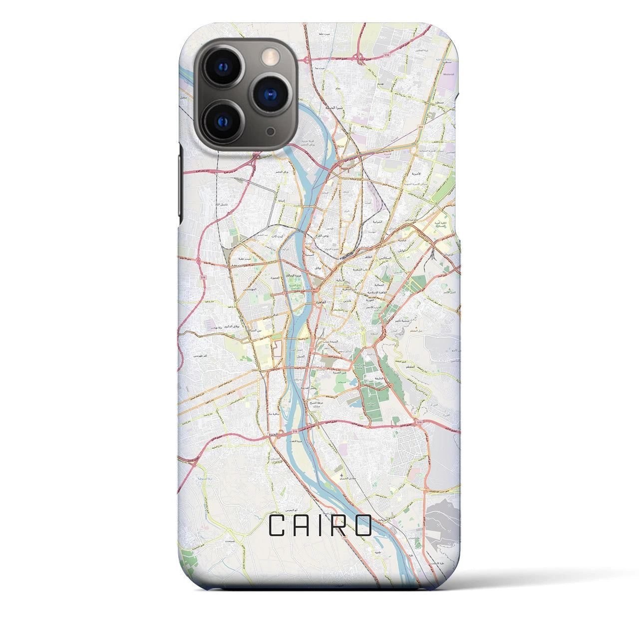 【カイロ】地図柄iPhoneケース（バックカバータイプ・ナチュラル）iPhone 11 Pro Max 用