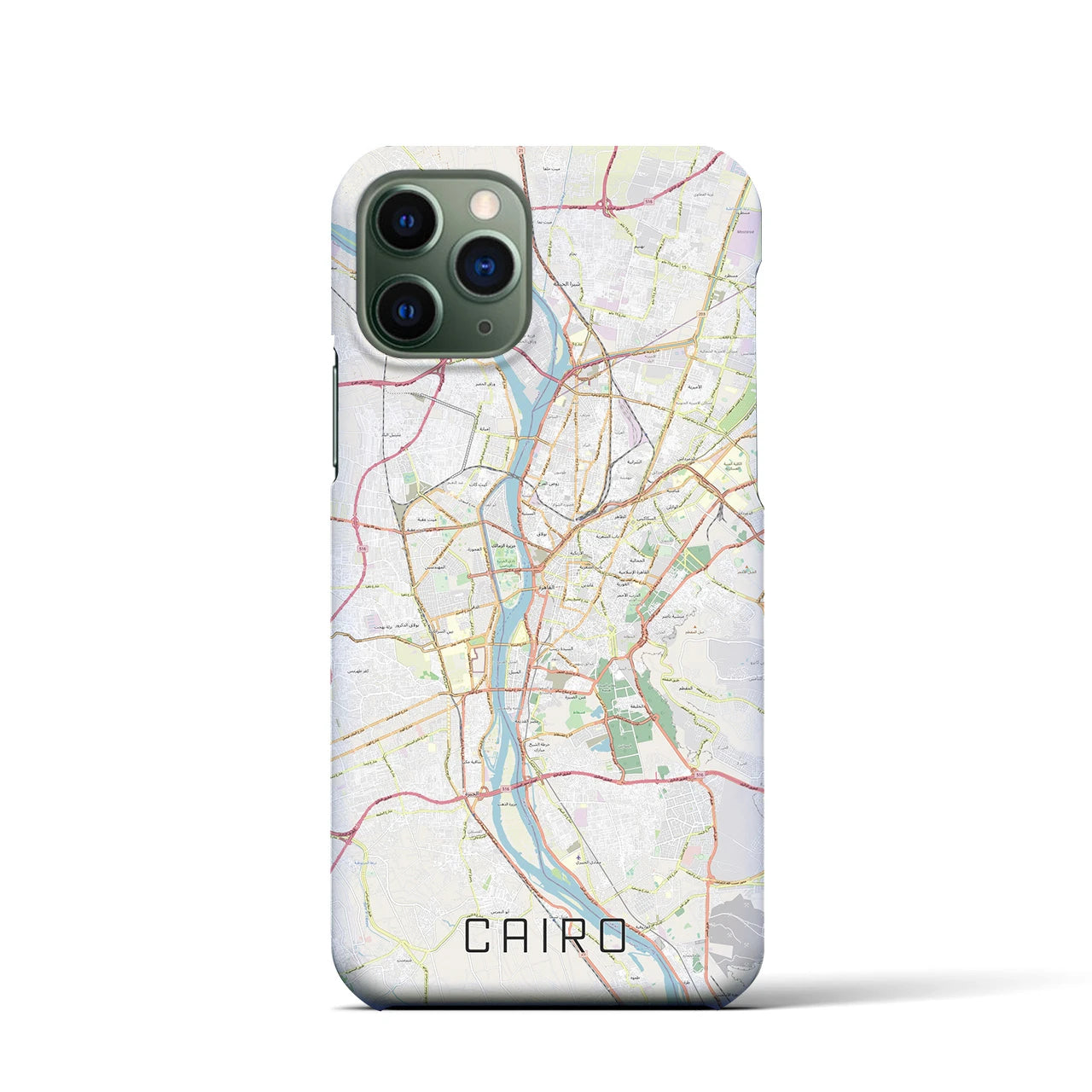【カイロ】地図柄iPhoneケース（バックカバータイプ・ナチュラル）iPhone 11 Pro 用