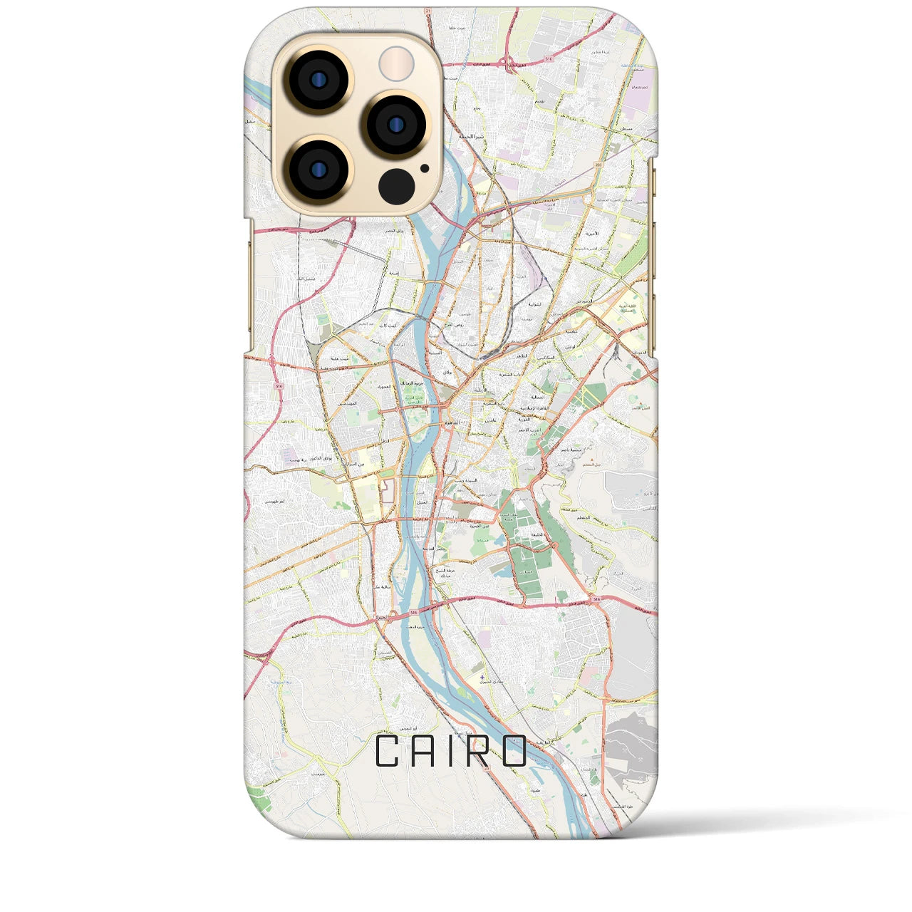 【カイロ】地図柄iPhoneケース（バックカバータイプ・ナチュラル）iPhone 12 Pro Max 用