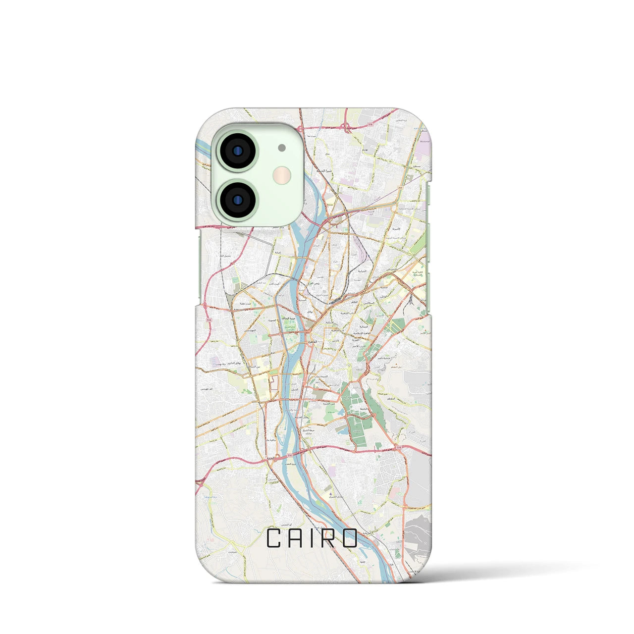【カイロ】地図柄iPhoneケース（バックカバータイプ・ナチュラル）iPhone 12 mini 用