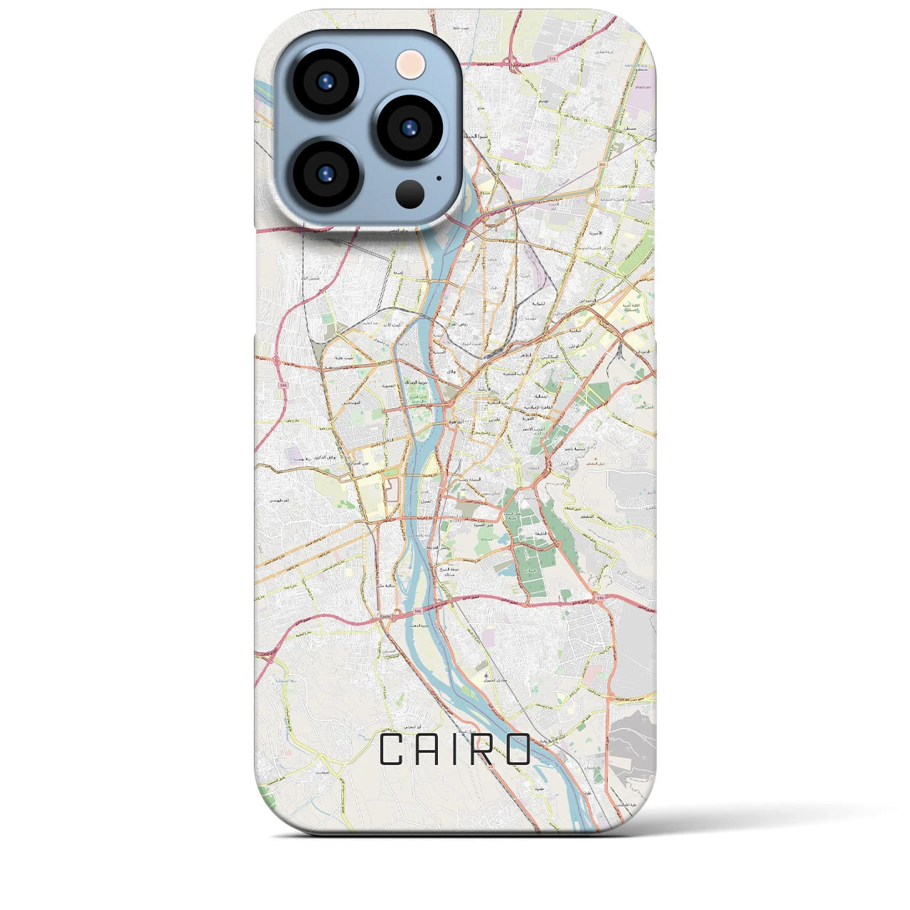 【カイロ】地図柄iPhoneケース（バックカバータイプ・ナチュラル）iPhone 13 Pro Max 用