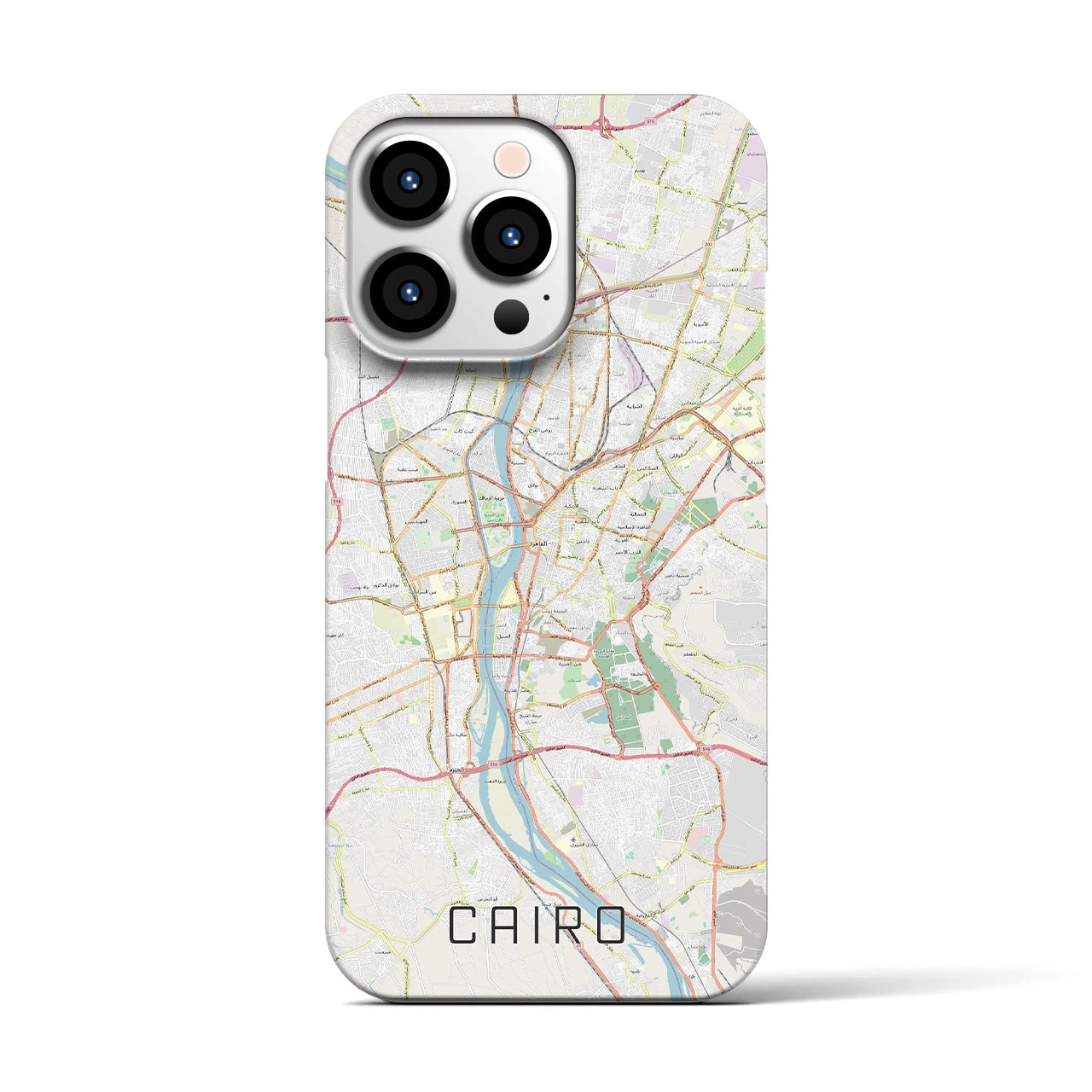 【カイロ】地図柄iPhoneケース（バックカバータイプ・ナチュラル）iPhone 13 Pro 用
