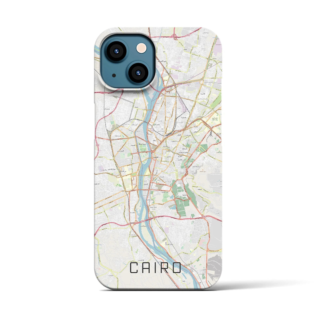 【カイロ】地図柄iPhoneケース（バックカバータイプ・ナチュラル）iPhone 13 用