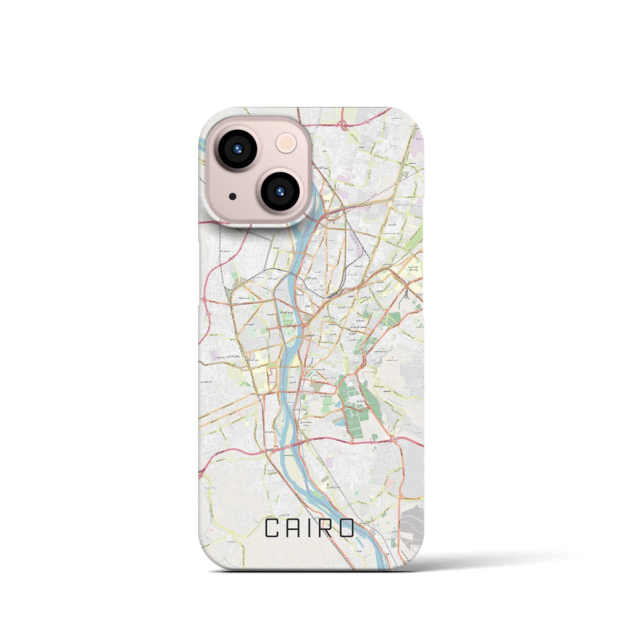 【カイロ】地図柄iPhoneケース（バックカバータイプ・ナチュラル）iPhone 13 mini 用