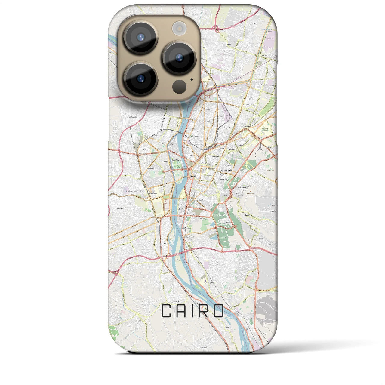 【カイロ】地図柄iPhoneケース（バックカバータイプ・ナチュラル）iPhone 14 Pro Max 用