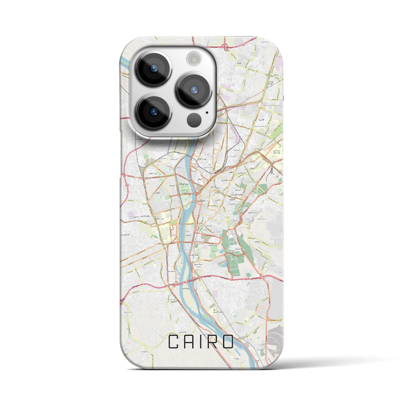 【カイロ】地図柄iPhoneケース（バックカバータイプ・ナチュラル）iPhone 14 Pro 用