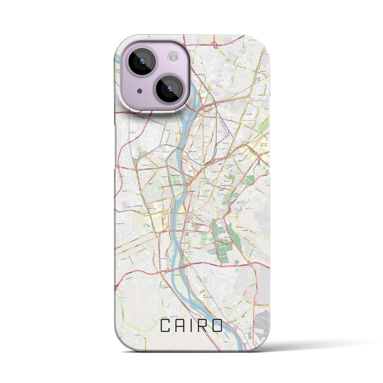 【カイロ】地図柄iPhoneケース（バックカバータイプ・ナチュラル）iPhone 14 用