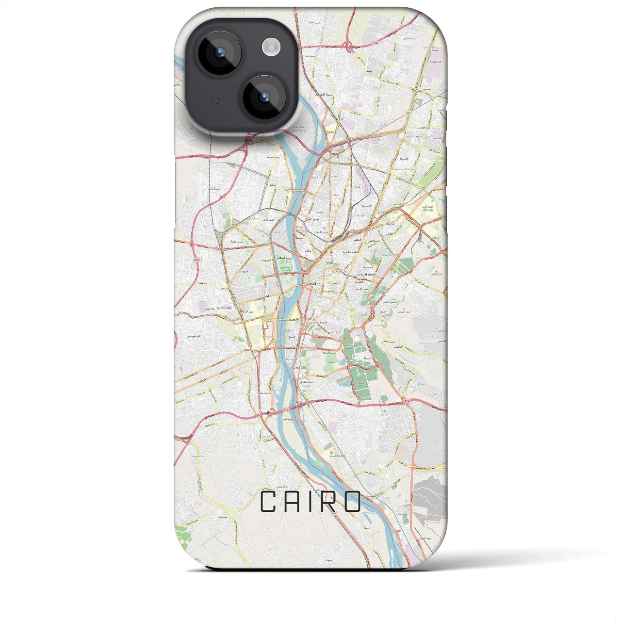 【カイロ】地図柄iPhoneケース（バックカバータイプ・ナチュラル）iPhone 14 Plus 用
