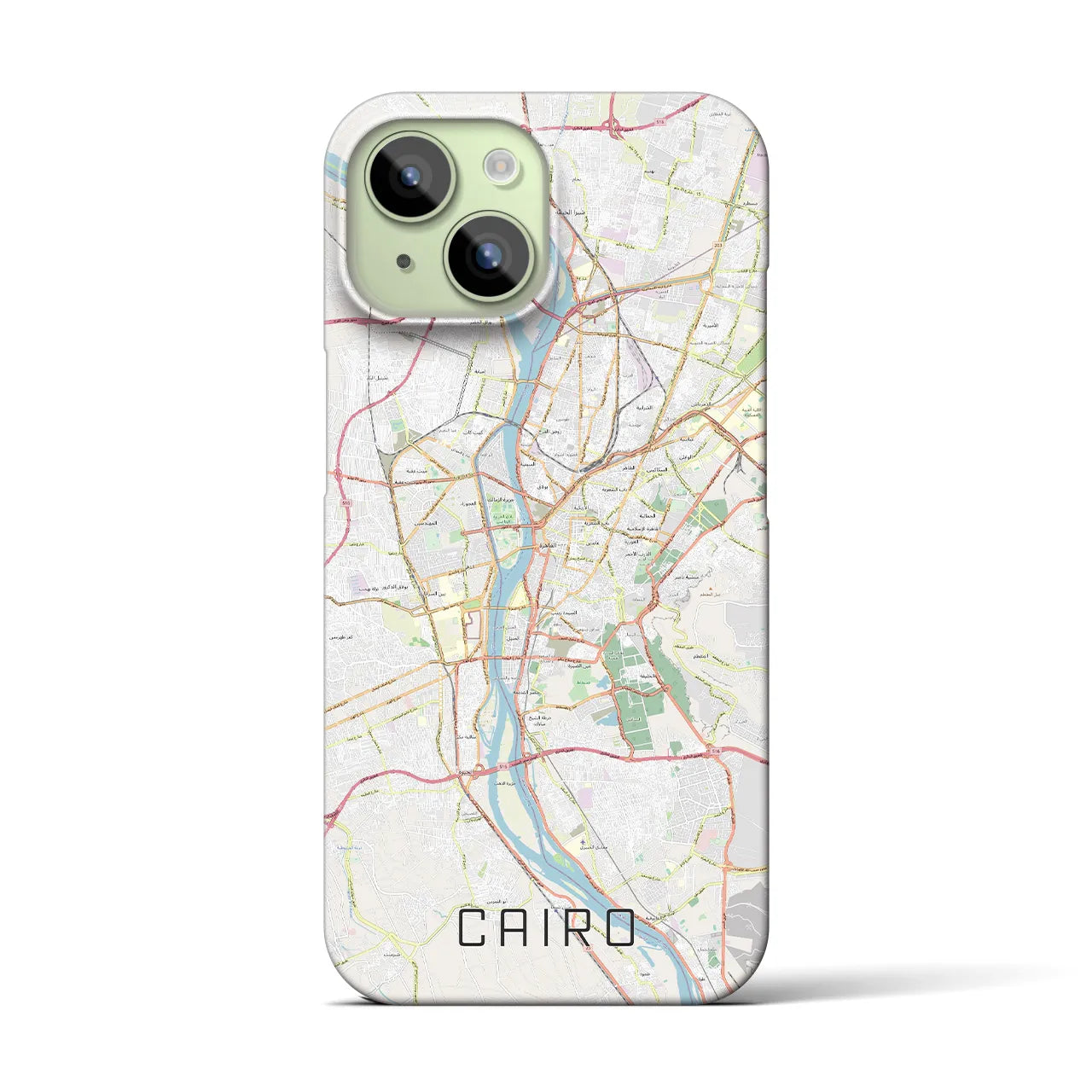 【カイロ】地図柄iPhoneケース（バックカバータイプ・ナチュラル）iPhone 15 用