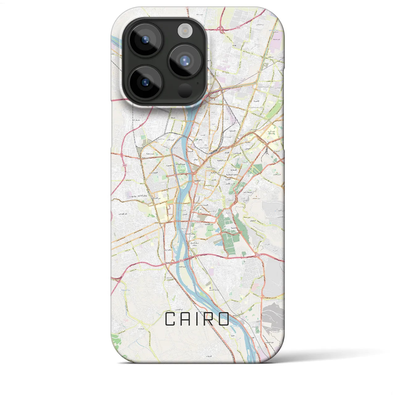 【カイロ】地図柄iPhoneケース（バックカバータイプ・ナチュラル）iPhone 15 Pro Max 用