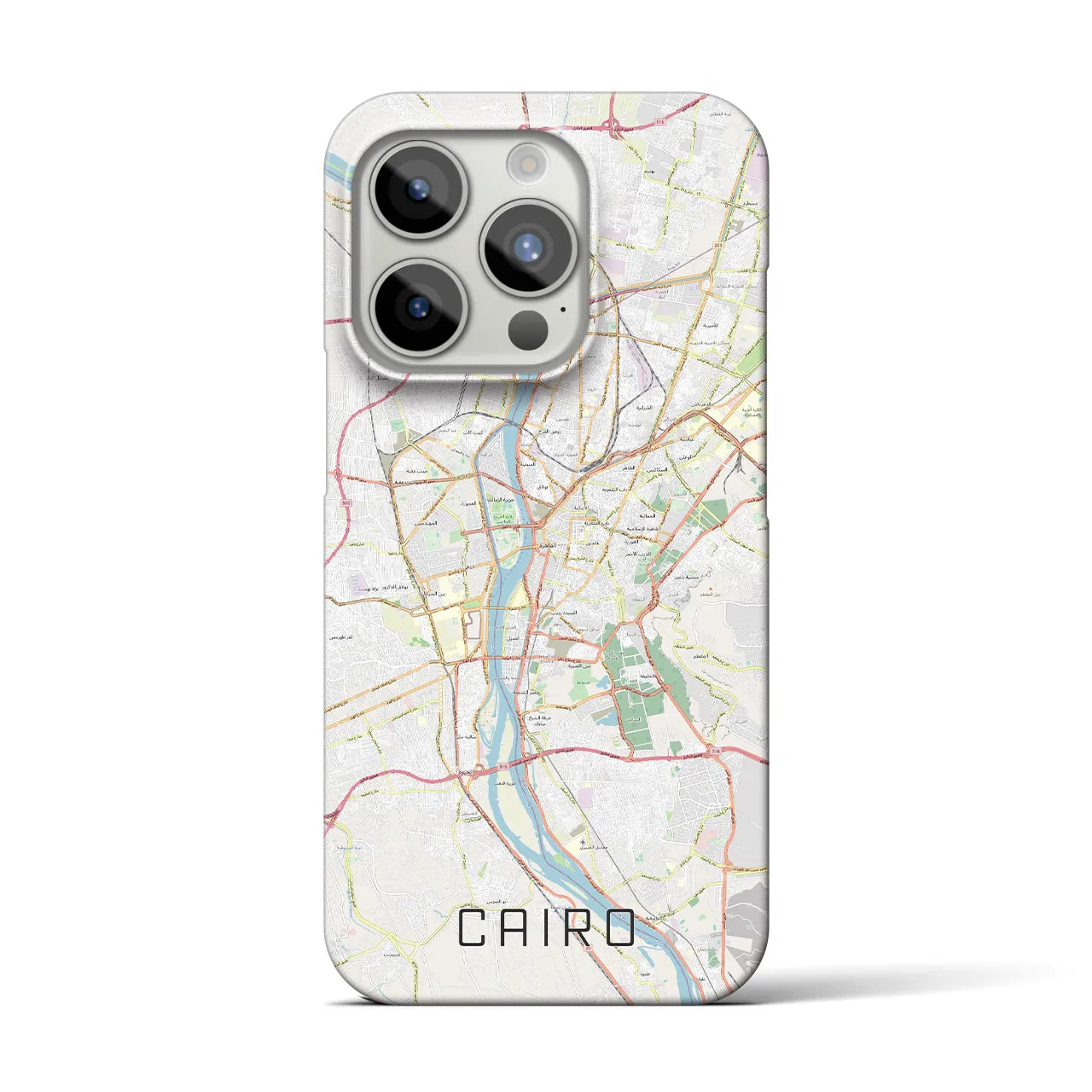 【カイロ】地図柄iPhoneケース（バックカバータイプ・ナチュラル）iPhone 15 Pro 用