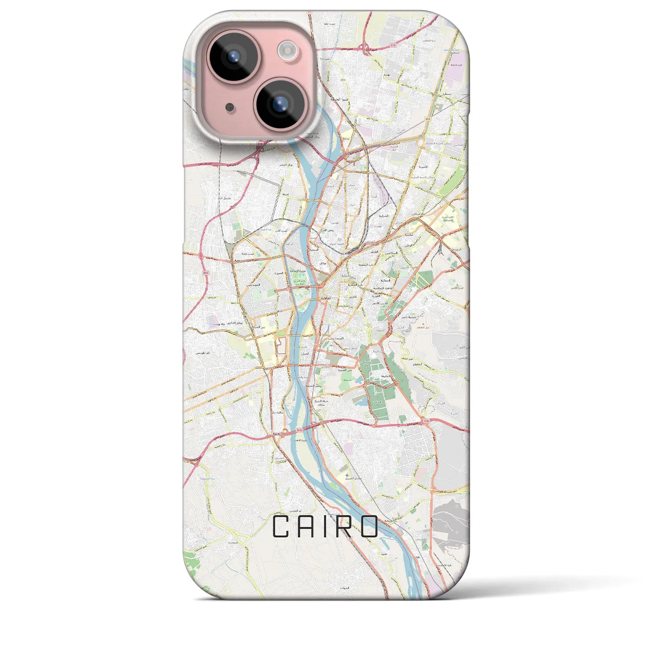 【カイロ】地図柄iPhoneケース（バックカバータイプ・ナチュラル）iPhone 15 Plus 用
