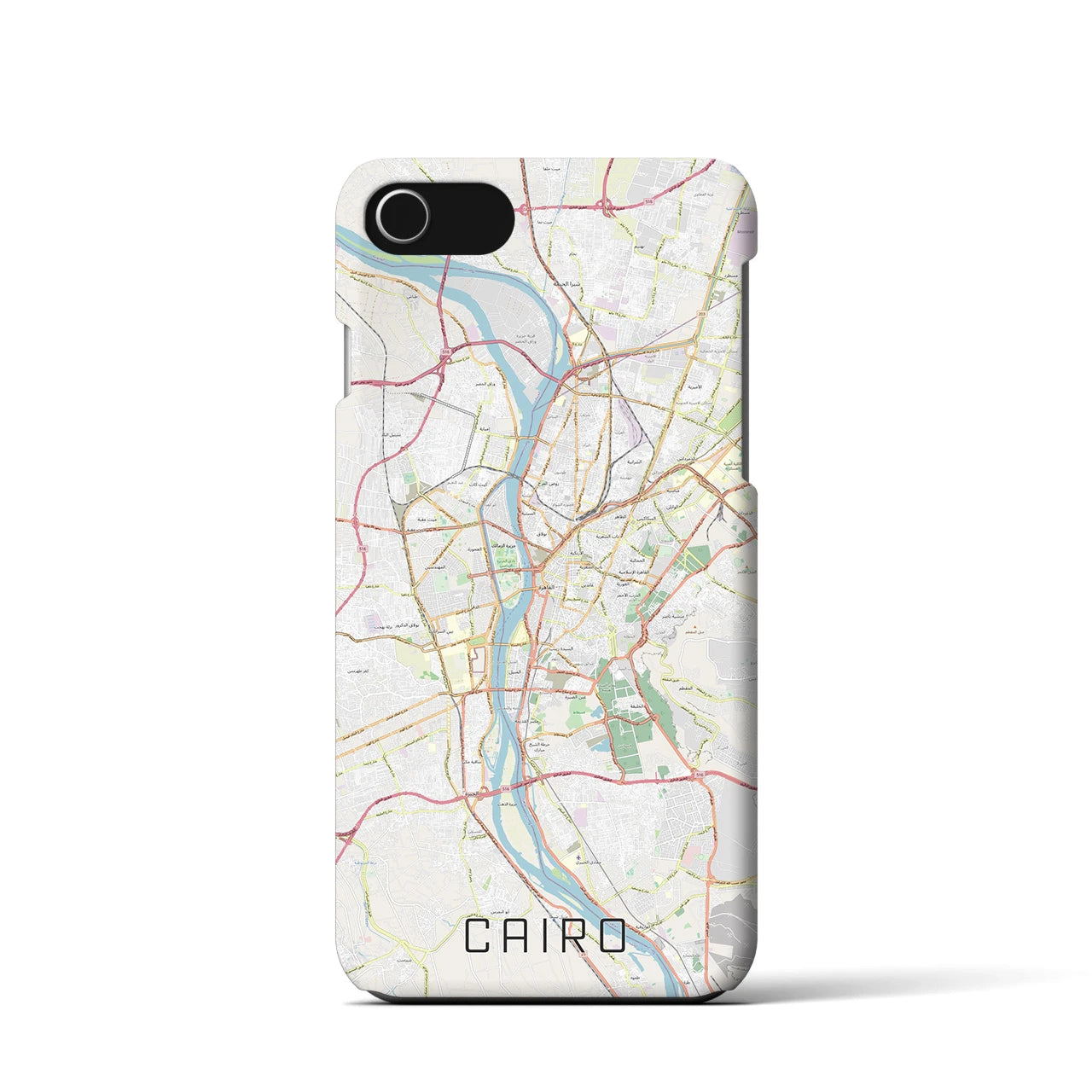 【カイロ】地図柄iPhoneケース（バックカバータイプ・ナチュラル）iPhone SE（第3 / 第2世代） / 8 / 7 / 6s / 6 用