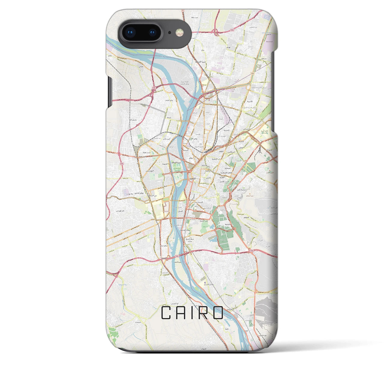 【カイロ】地図柄iPhoneケース（バックカバータイプ・ナチュラル）iPhone 8Plus /7Plus / 6sPlus / 6Plus 用
