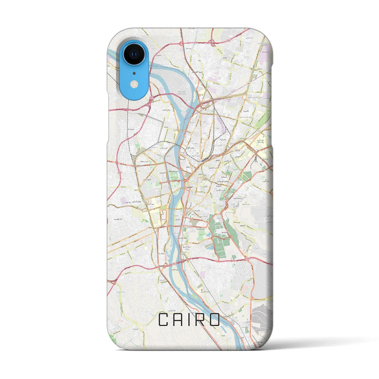 【カイロ】地図柄iPhoneケース（バックカバータイプ・ナチュラル）iPhone XR 用