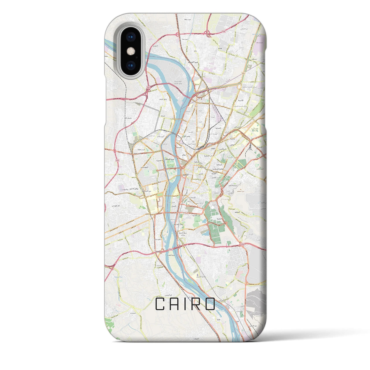 【カイロ】地図柄iPhoneケース（バックカバータイプ・ナチュラル）iPhone XS Max 用