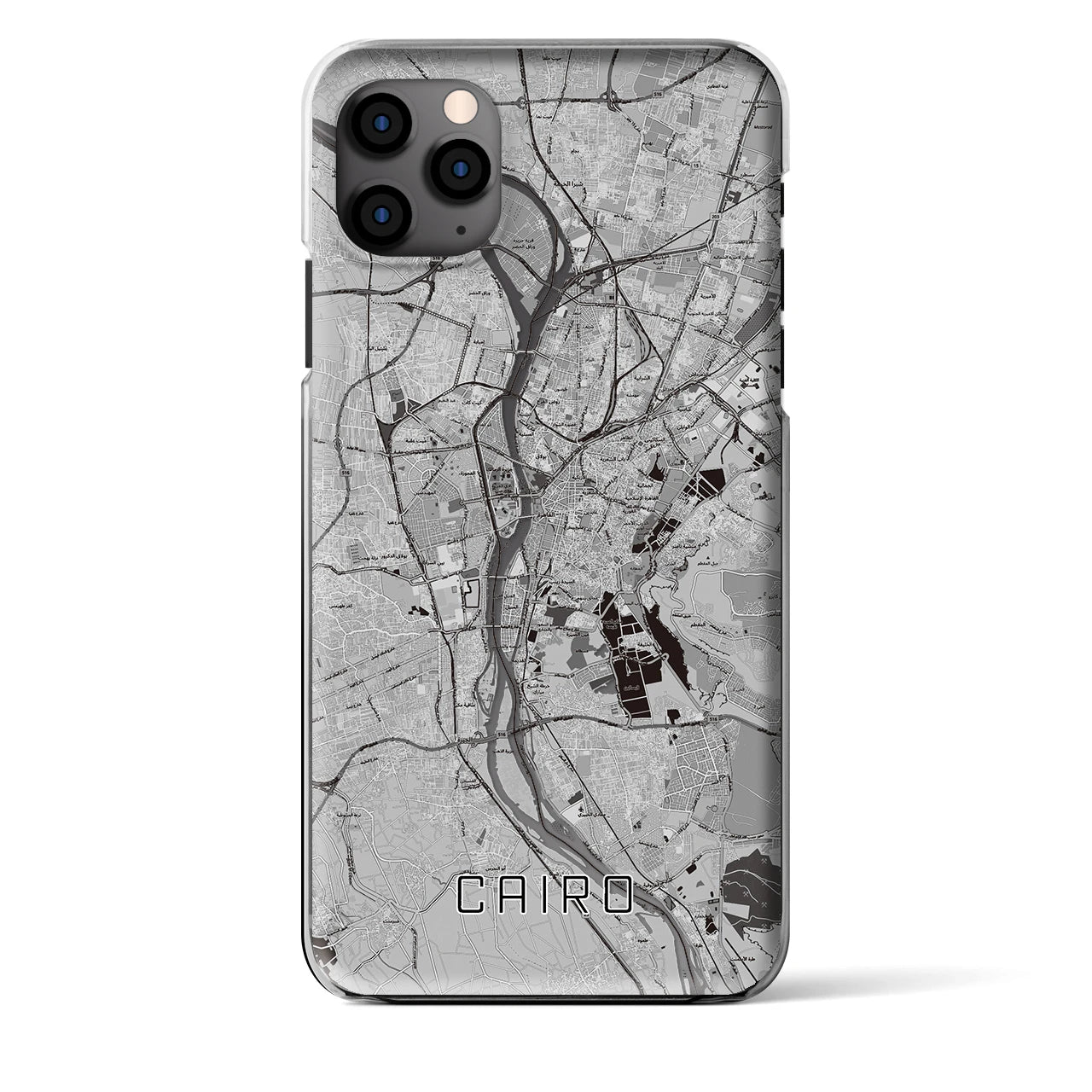 【カイロ】地図柄iPhoneケース（クリアタイプ・モノトーン）iPhone 11 Pro Max 用
