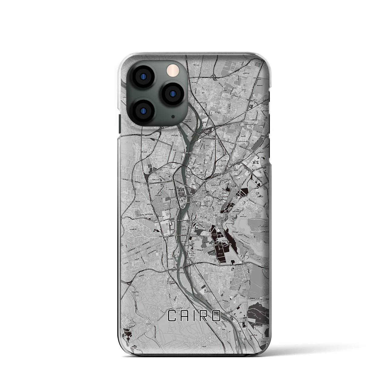 【カイロ】地図柄iPhoneケース（クリアタイプ・モノトーン）iPhone 11 Pro 用
