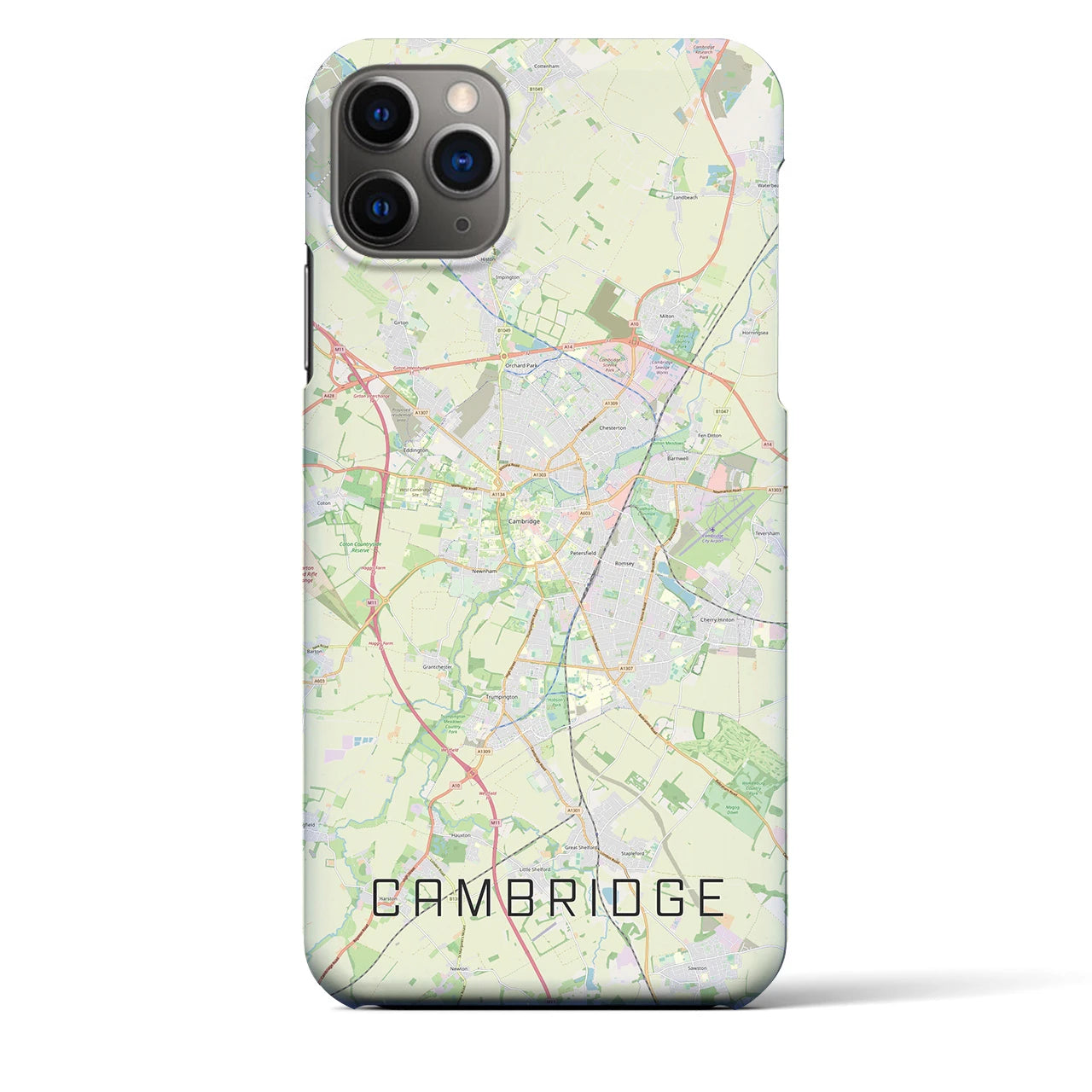 【ケンブリッジ】地図柄iPhoneケース（バックカバータイプ・ナチュラル）iPhone 11 Pro Max 用