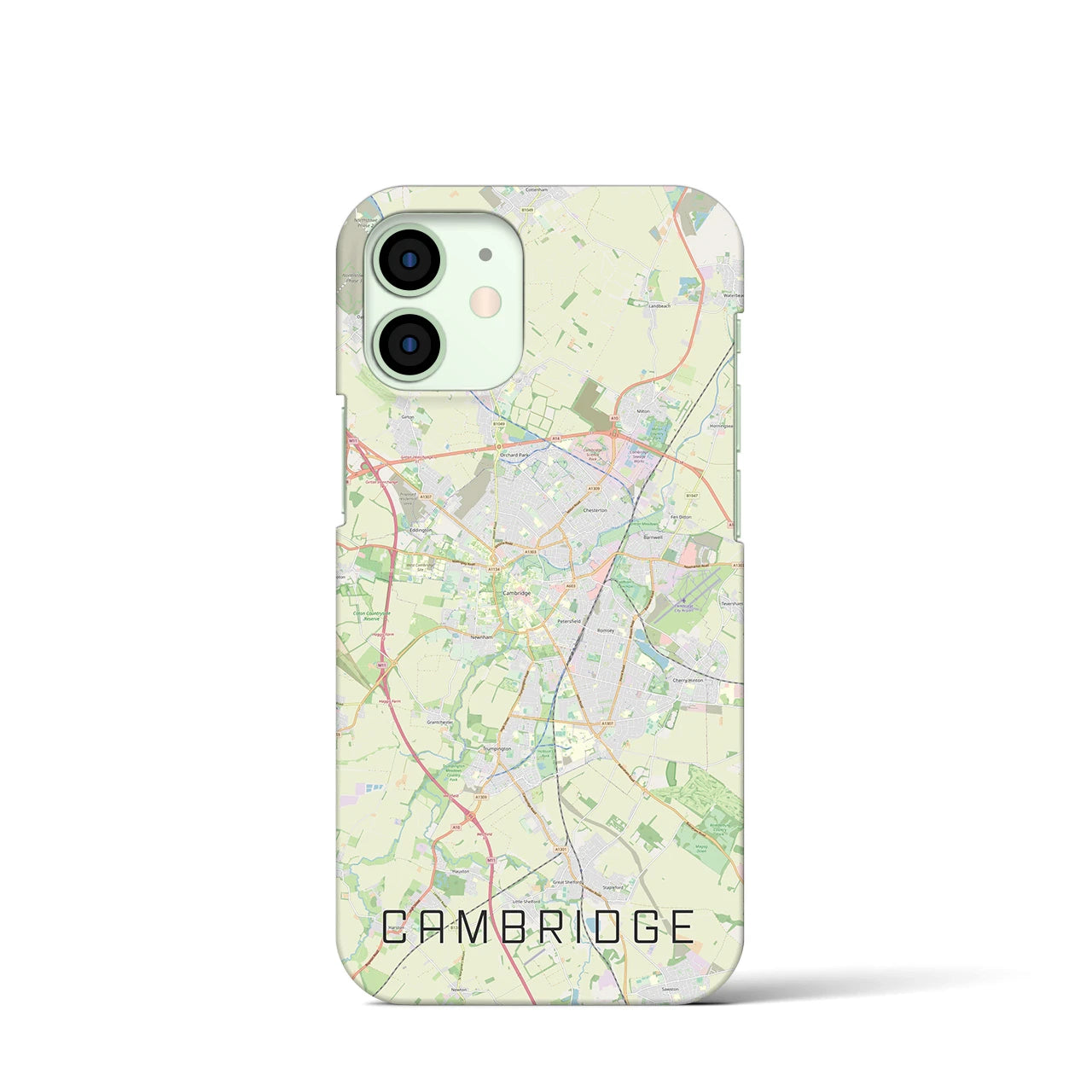 【ケンブリッジ】地図柄iPhoneケース（バックカバータイプ・ナチュラル）iPhone 12 mini 用