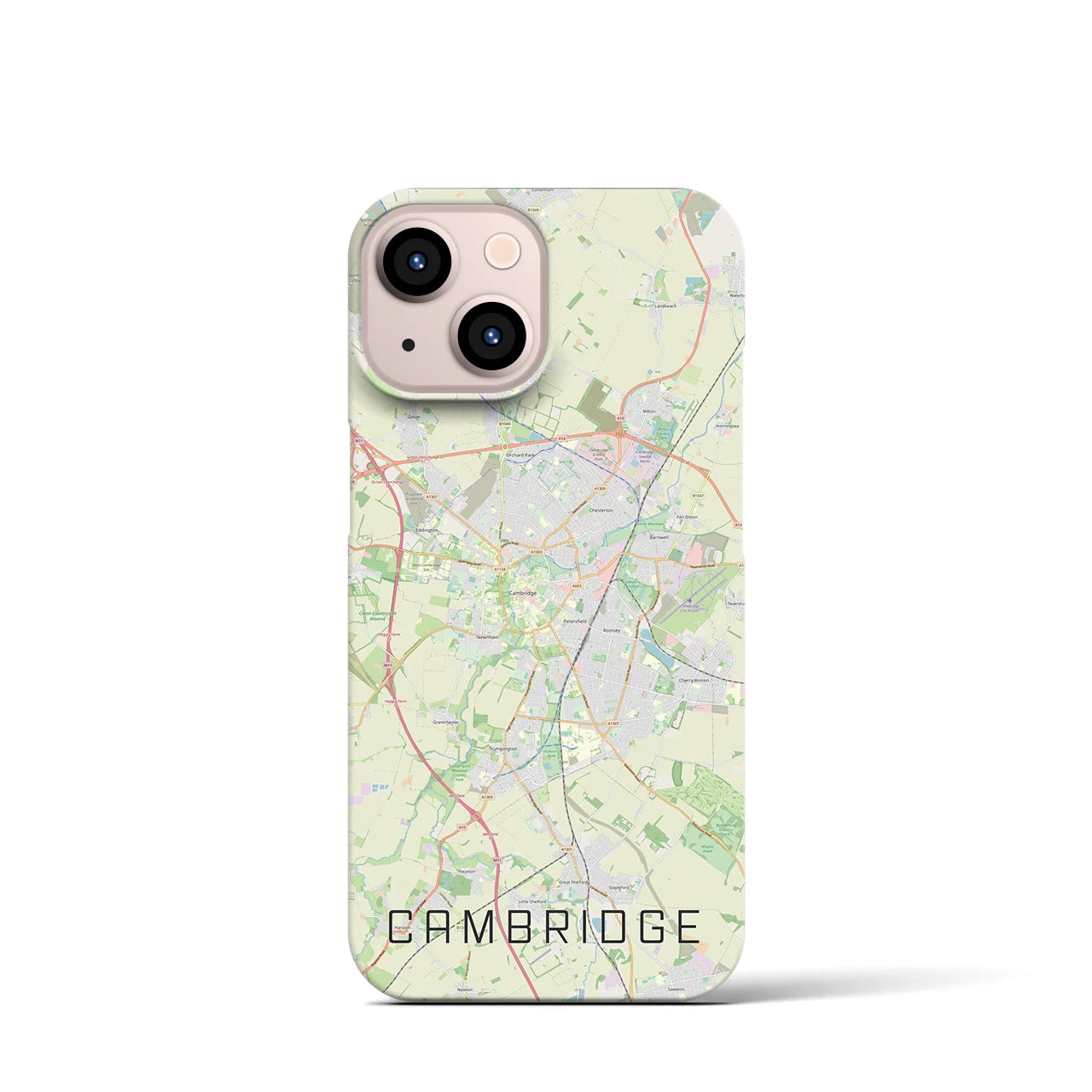 【ケンブリッジ】地図柄iPhoneケース（バックカバータイプ・ナチュラル）iPhone 13 mini 用