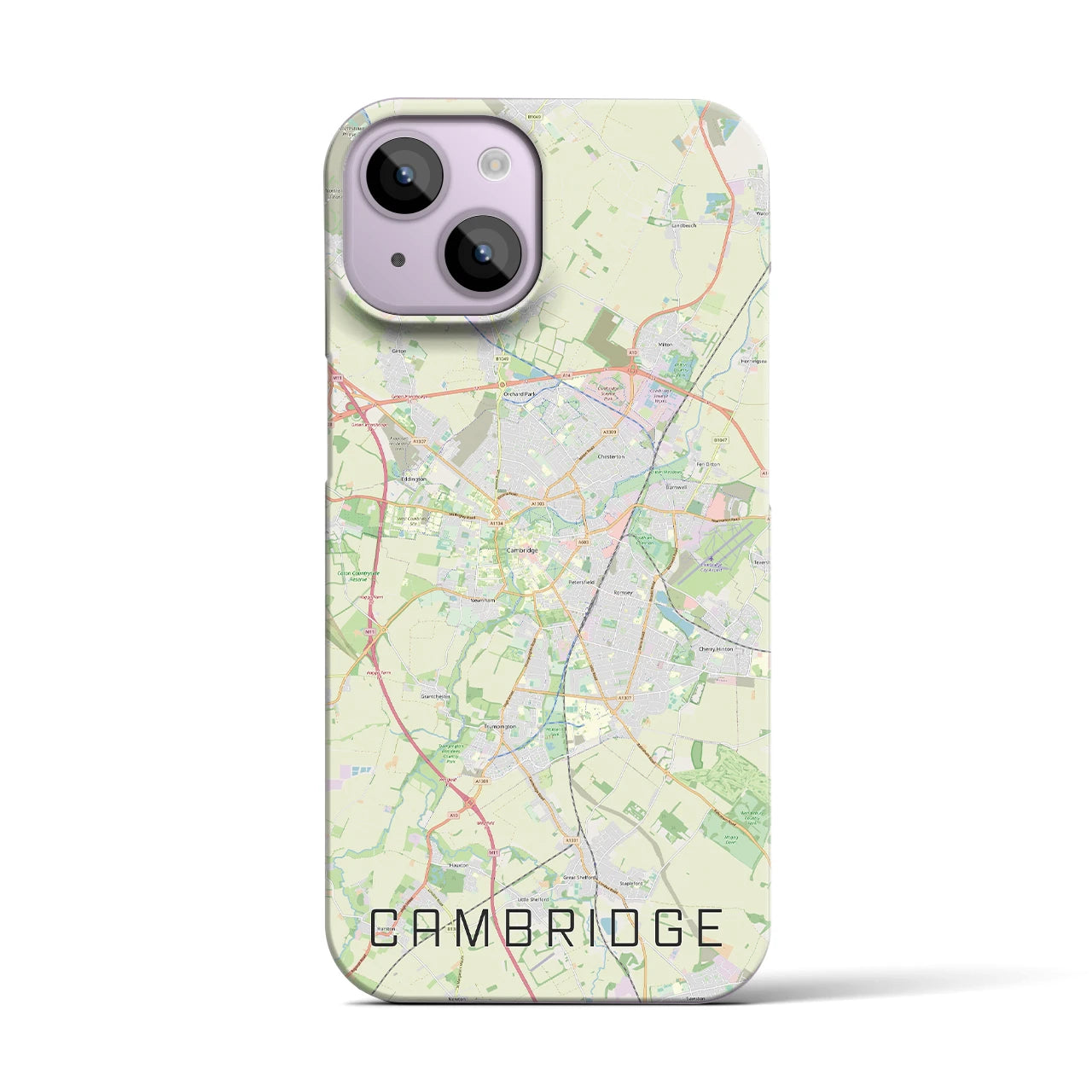 【ケンブリッジ】地図柄iPhoneケース（バックカバータイプ・ナチュラル）iPhone 14 用