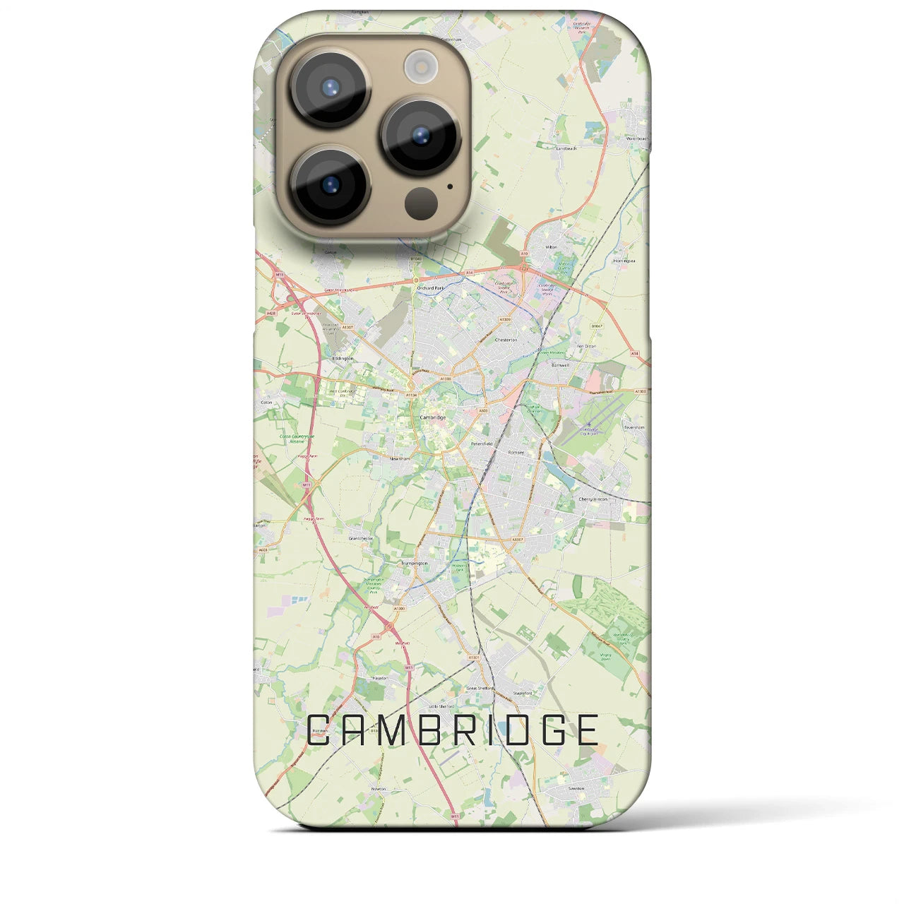 【ケンブリッジ】地図柄iPhoneケース（バックカバータイプ・ナチュラル）iPhone 14 Pro Max 用